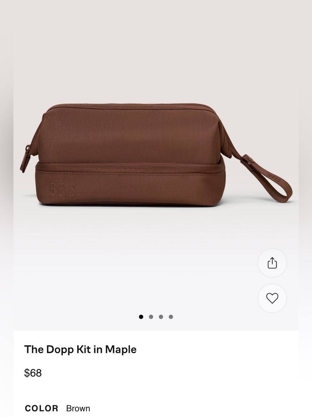 BEIS Dopp Kit in Maple (Brown)